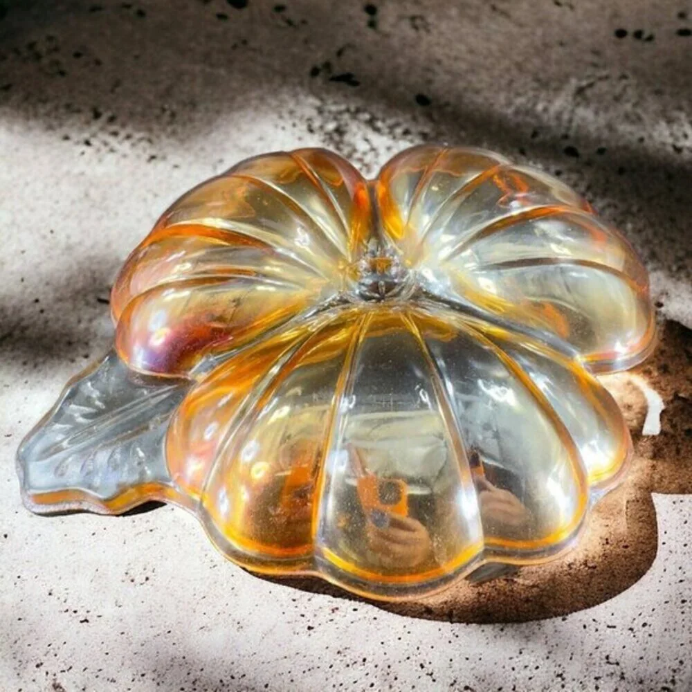 Vintage Carnival Glass Shamrock Dish‎ Divided Relish Iridescent Finish Tray Dish